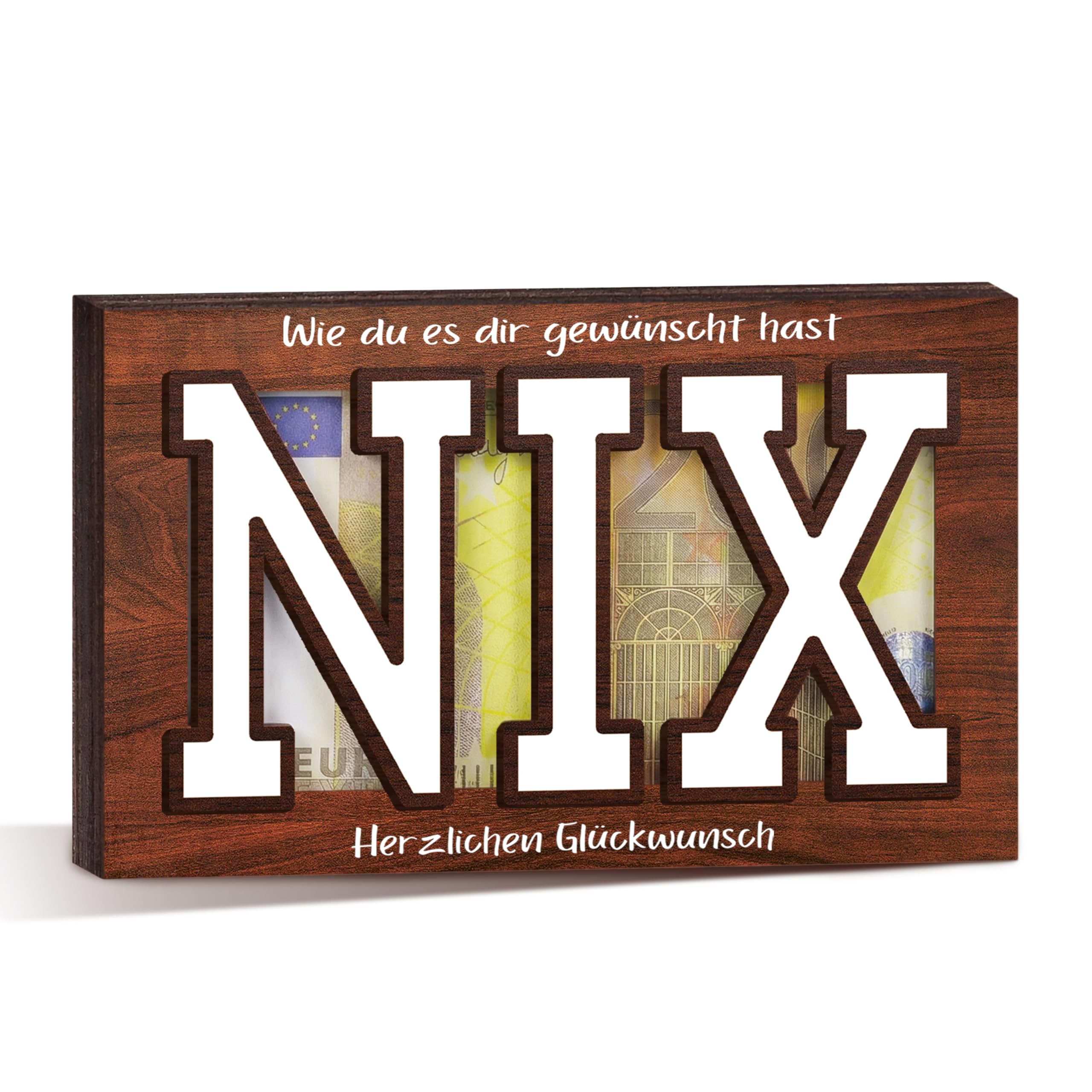 Yezirzax NIX Geldgeschenk Aus Holz, Lustige Geldgeschenk Ver