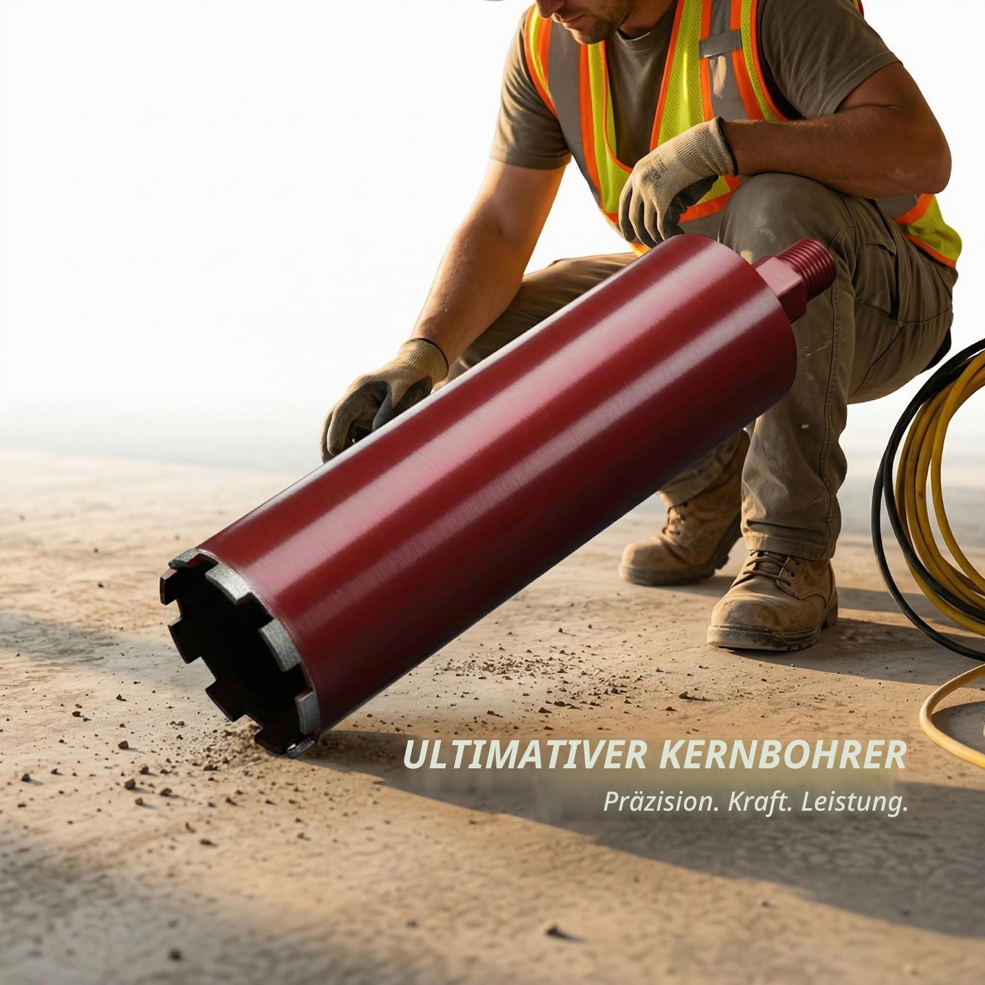 Mucola Diamantbohrkrone Kernbohrer für Beton Stahlbeton Ø 150 mm 400 mm Rot