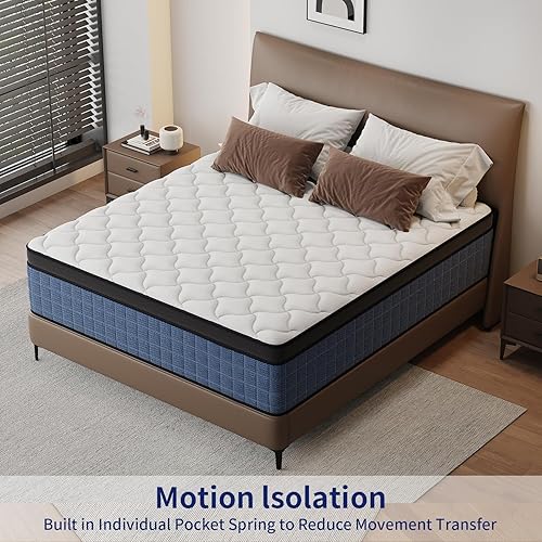 Miniatura 7 de Colchón individual de 12 pulgadas, colchón de tamaño individual en una caja, colchones híbridos de espuma viscoelástica con gel y muelles de