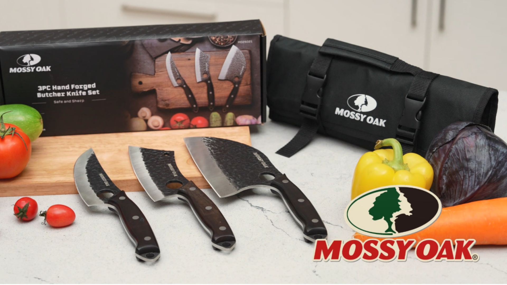 Amazon.com: Mossy Oak Butcher Knife Set, 3PCS Hand Forged Chef