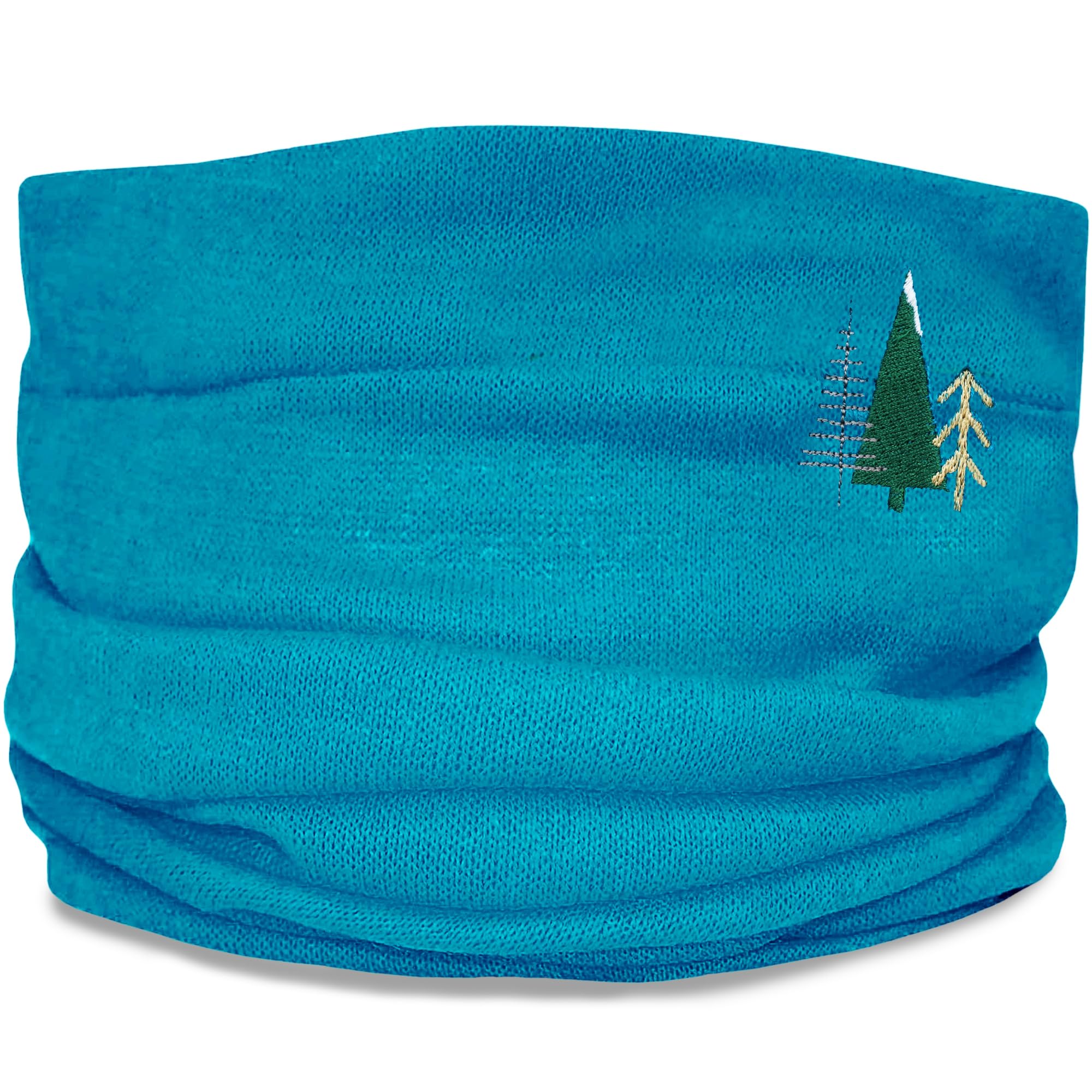 TeddyT's Women's Super Soft Fine Knit Scandi Trees Snood Scarf (Turquoise)