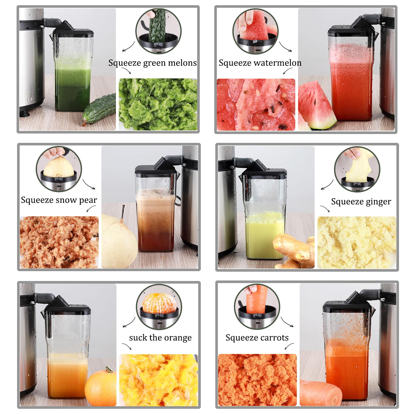Centrifuga Estrattore Frutta e Verdura,Estrattori di Succo,Centrifuga Frutta e Verdura Professionale,Separazione Dei Residui di Succo,Regolazione a 5 Velocità,Adatta per Negozi di Bevande e Cucine