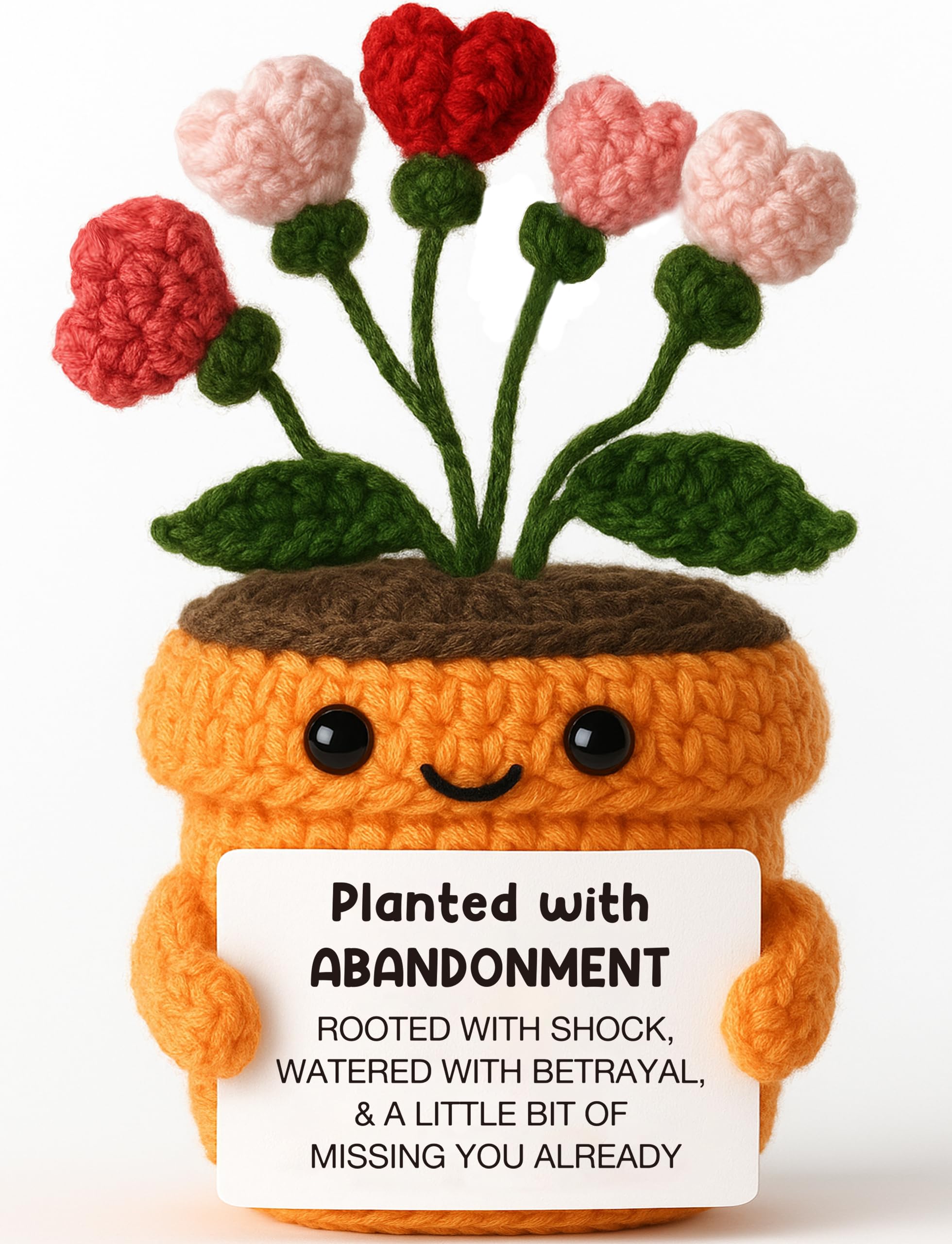 MAMAGIFTREE Crochet Plant Leaving Gift for Women Men – Funny Handmade Farewell Appreciation Keepsake for Coworker Friend Boss