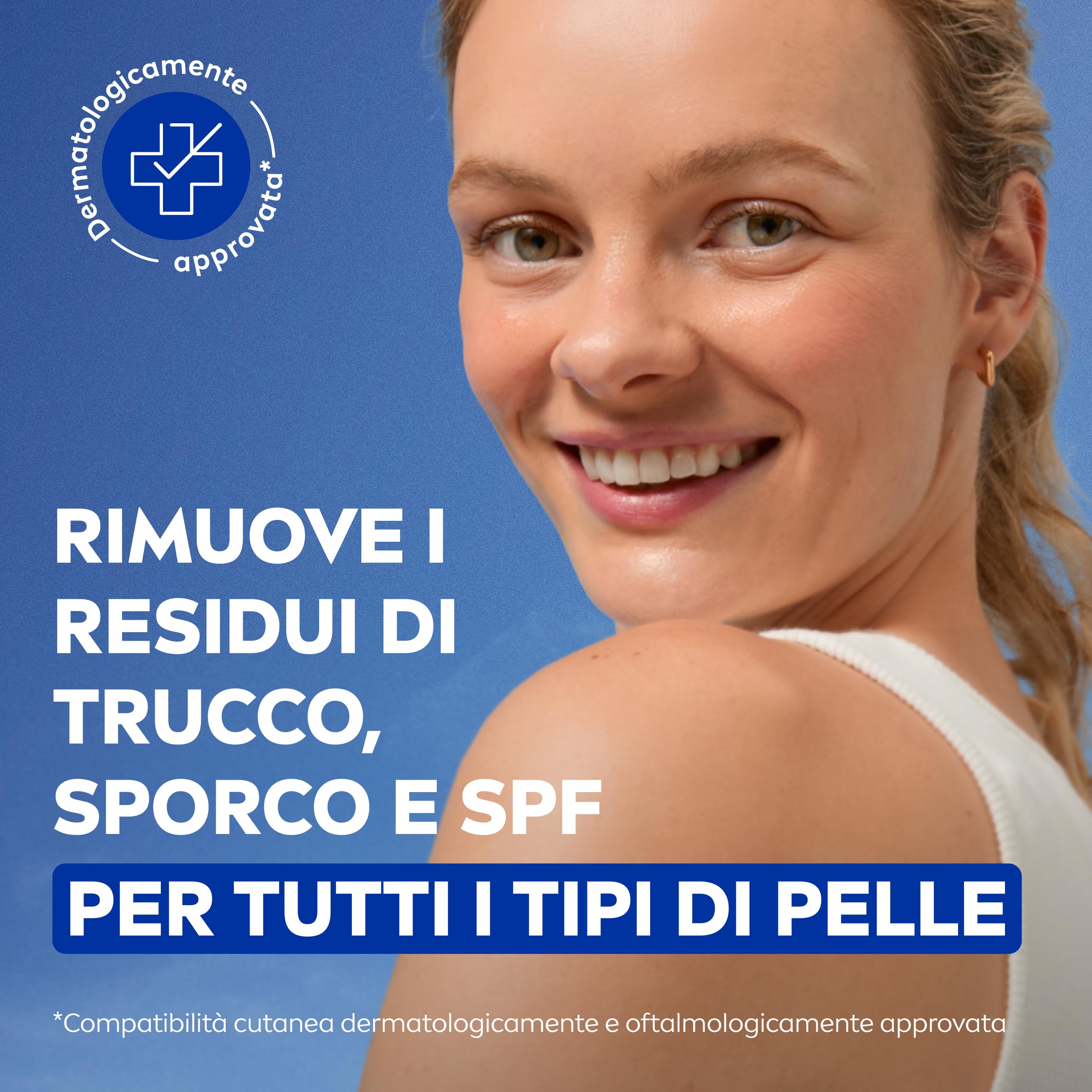 NIVEA Salviettine Struccanti Creme Care 25 Pezzi, Struccante viso e occhi e labbra per trucco waterproof, Con Pro-Vitamina B5 e Idramina, Detergente viso nutriente per tutti i tipi di pelle
