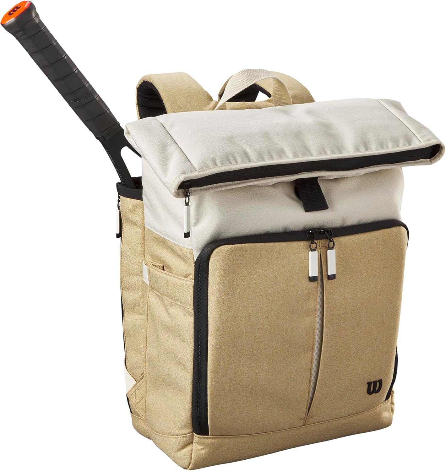 WILSON Lifestyle Foldover Tennis Backpack - Khaki, Holds up to 2 Rackets
