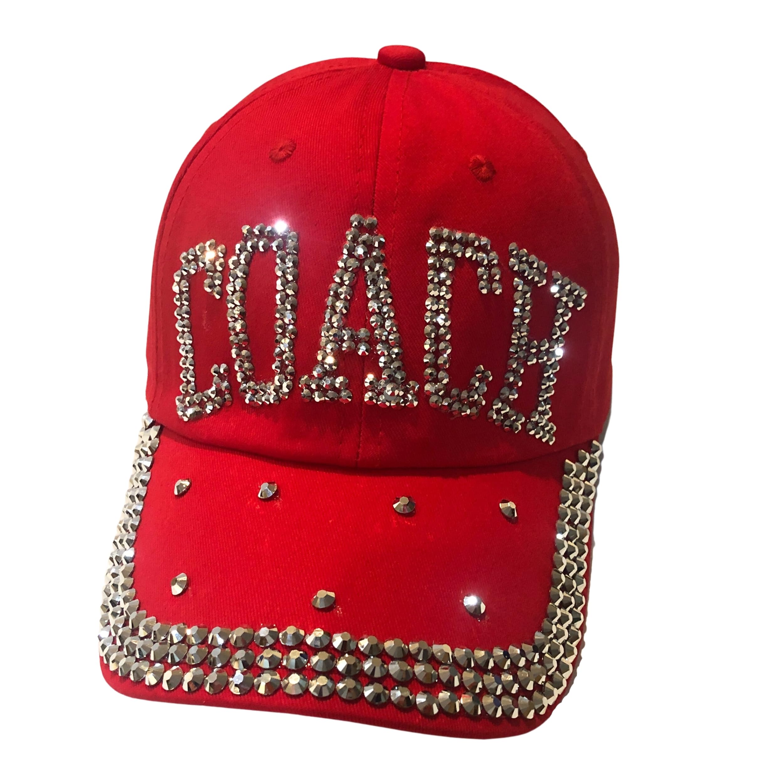Popfizzy Bling Coach Hat with Rhinestones for Women, Best Cheer & Sports Coach Hat Gifts