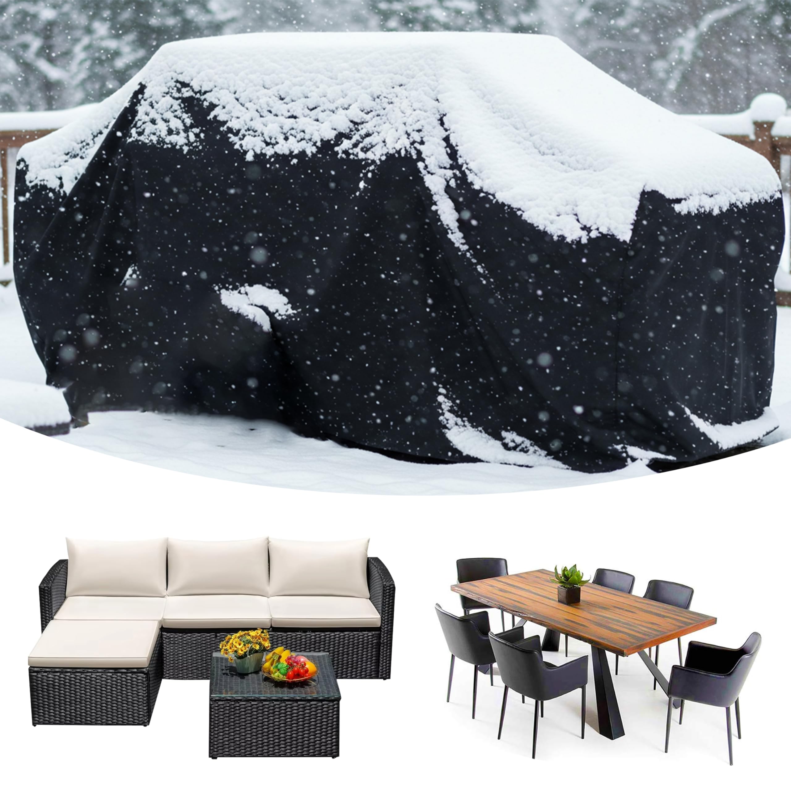 Copertura per mobili esterni Telo Copri Mobili da Giardino 300x130x60cm/Lunghezza x Larghezza x Altezza 420D Telo Copri Tavolo Esterno Impermeabile ideale per tavolo salotto da giardino terrazza