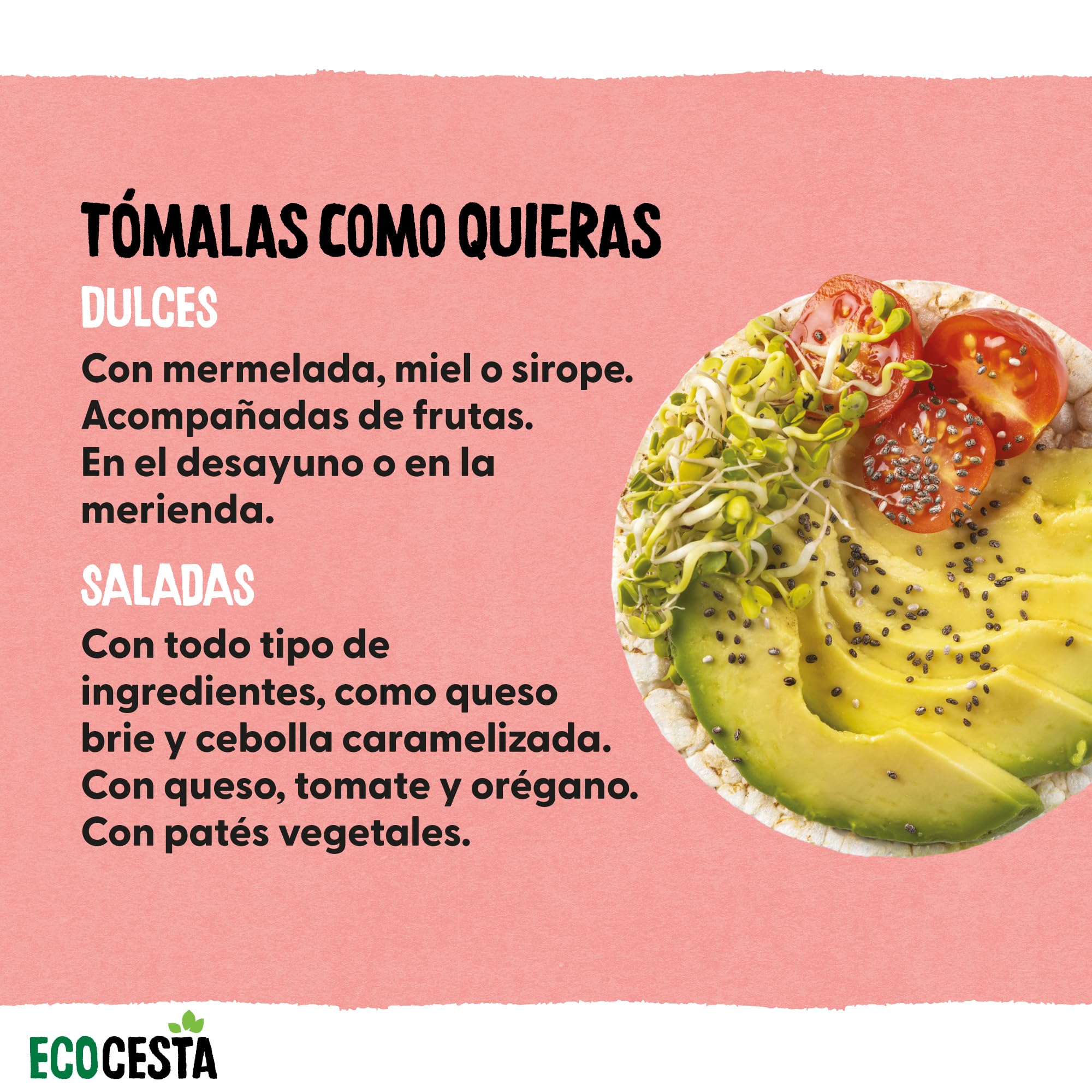 ECOCESTA MEJOR CADA DIA - Edición Limitada Disney - Pack de 12 Unidades de 115 g de Tortitas Ecológicas de Arroz Integral - Sin Azúcar Añadido y Sin Gluten - Aptas para Veganos