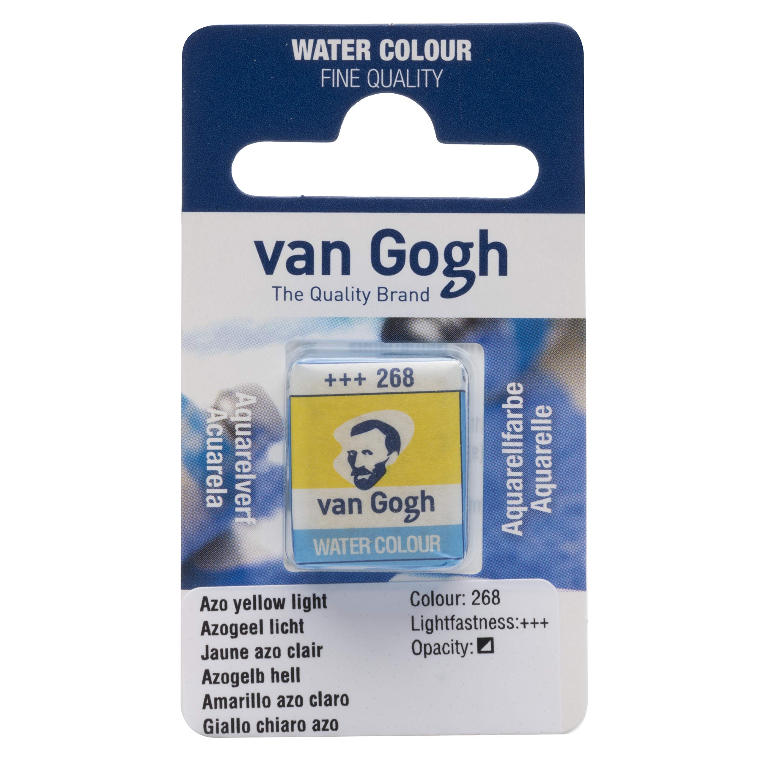 Van Gogh Watercolour Paint, Half Pan, Azo Yellow Light 268