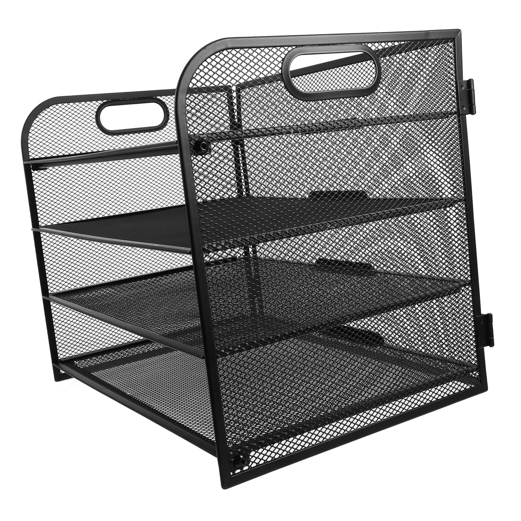 SEWACC 4stufe Stöckiger Papierorganizer für Schreibtisch Metall-dokumentenablage Aktenordner mit Griffen Schreibtischaccessoires Postablage für Theke Bücherregal für Klassenraum