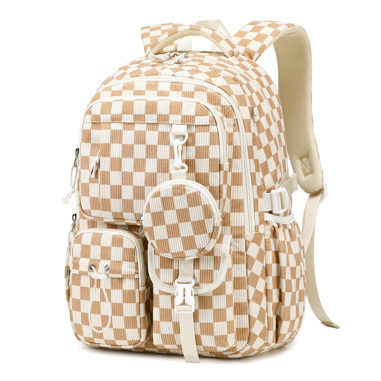 Sisipoet Rucksack Mädchen, Schulrucksack Teenager für Mädchen 1. - 5. Klasse mit Niedlichem Münzbeutel, Modischer Schulranzen mit Atmungsaktivem Design, Lässiger Kinderrucksack für Schule und Reisen