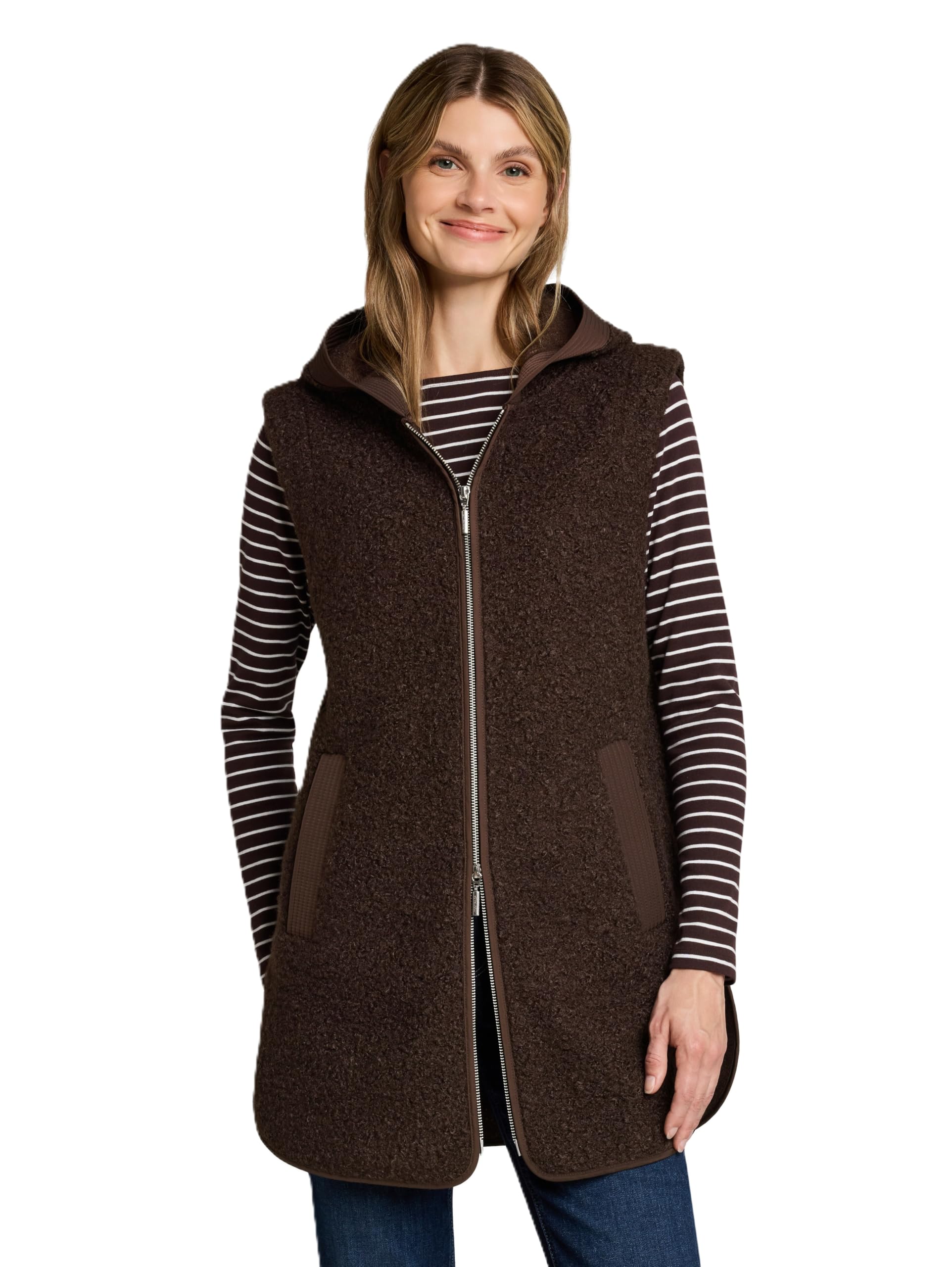 Tom Tailor Damen 1053430 Sweatshirt mit Kapuze aus Teddy-Stoff (1er Pack)