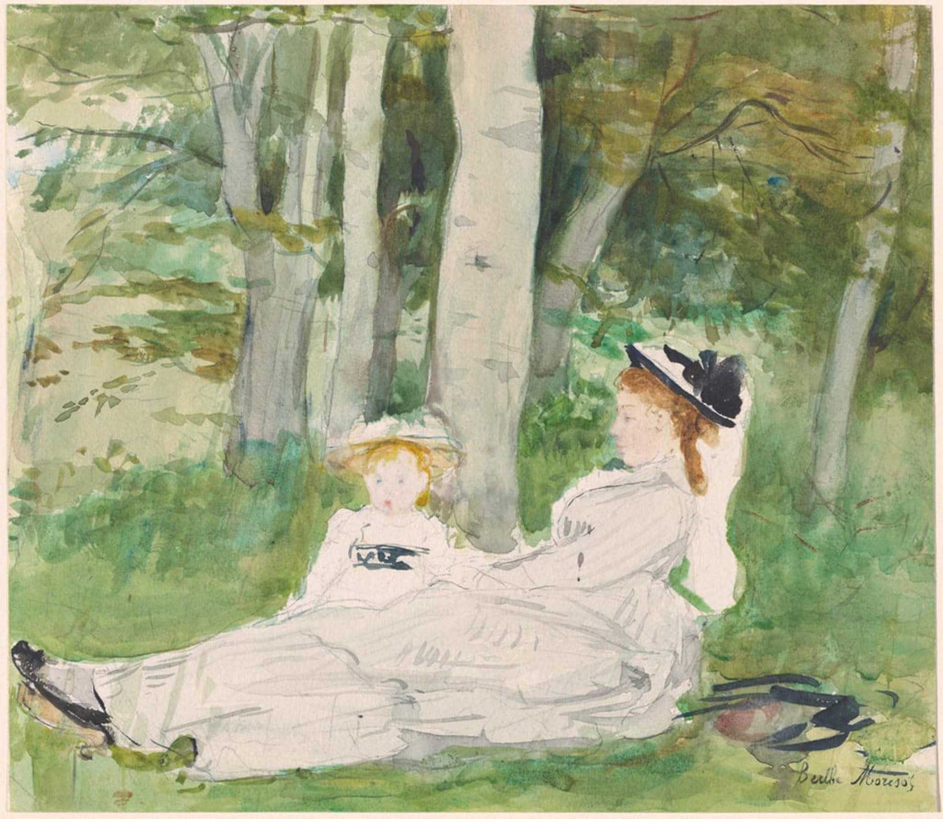 SERENDIPITP Vintage Wall Art Canvas Nordic Poster Canvas Print Picture At the Edge of the Forest by Berthe Morisot Wall Art Poster for Home Decor 60x90cm