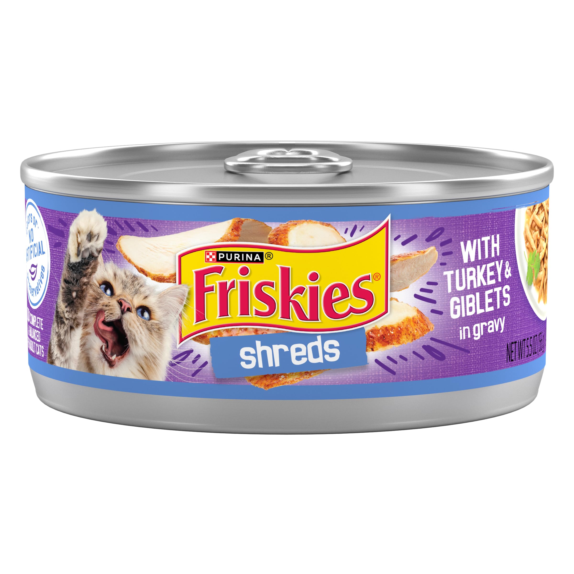 Purina Friskies Shreds With Turkey and Giblets in Gravy Wet Cat Food - (Pack of 24) 5.5 oz. Cans