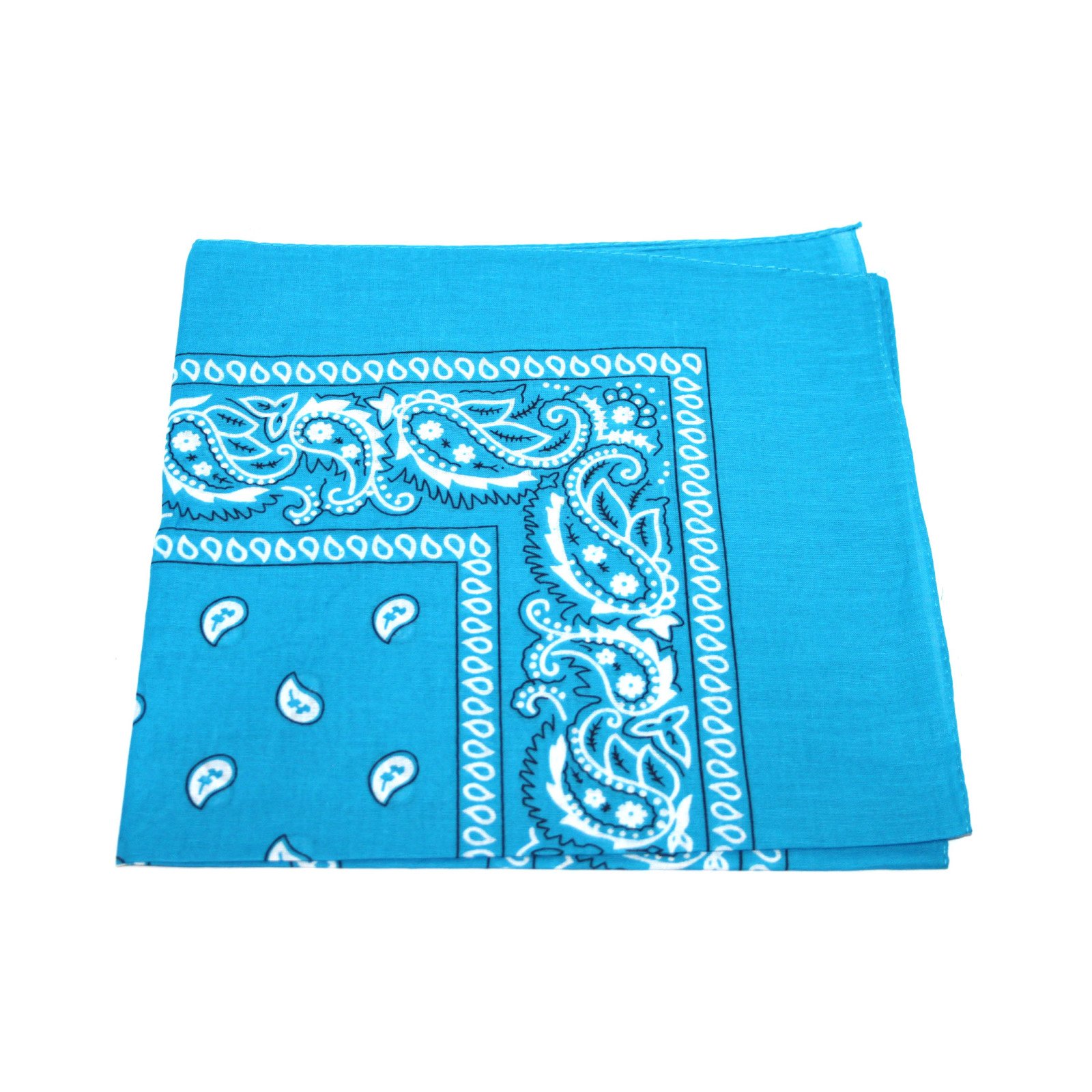 Robelli Men's Sky Blue /Wo's Bandana Head Or Neck Scarves Paisley Pattern 100% Cotton –