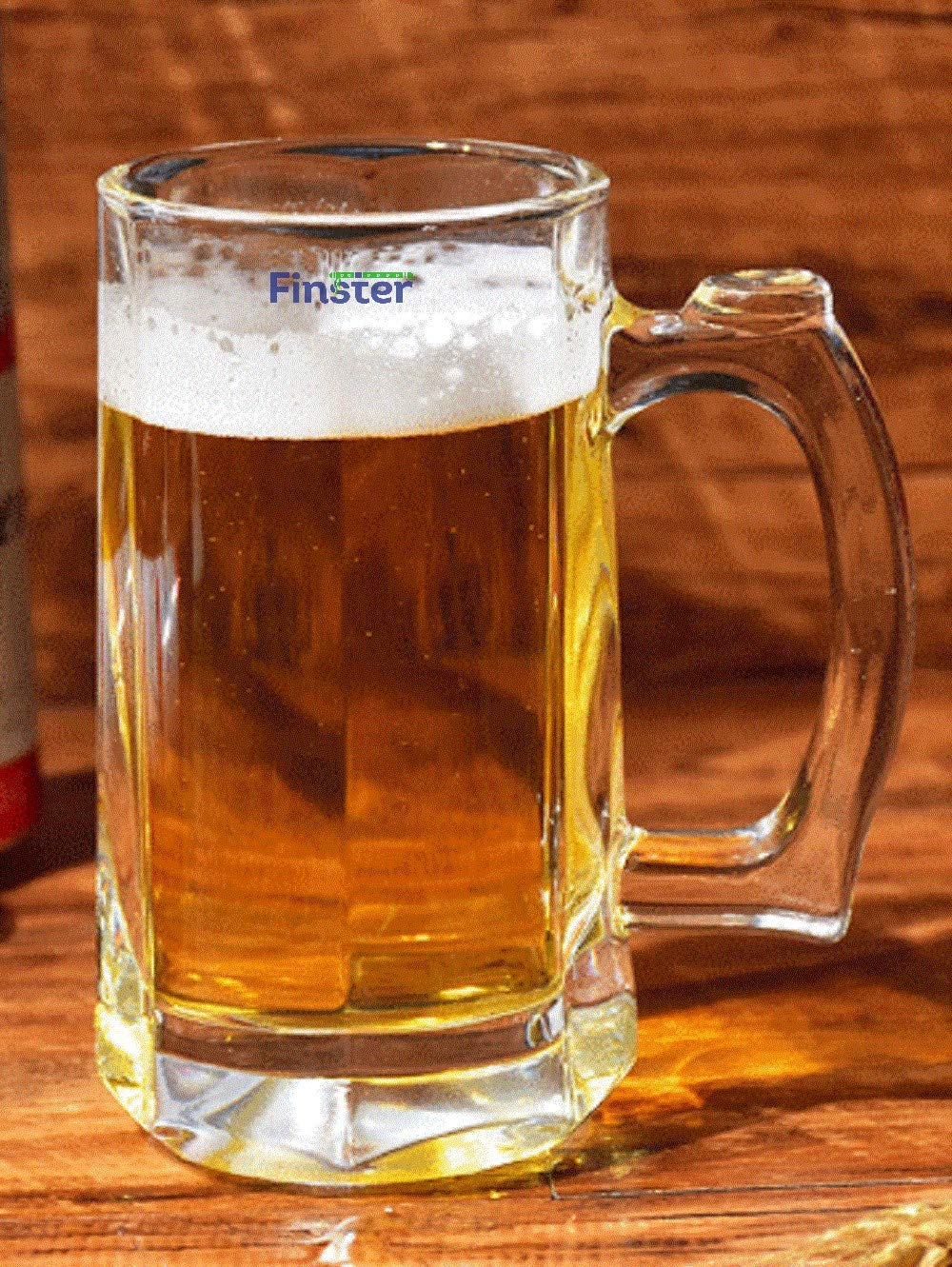 FINSTER Crystal Beer Mugs Set of 12 with Strong Handle Transparent - 400ml- (Premium Fancy Beer Mug for Husband) 2