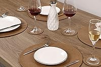 Vista 5 de Jovono Embossed PU Leather Placemats, Waterproof Coffee Coasters, Kitchen Table Mats, Easy to Wipe Off for Dining Round Table
