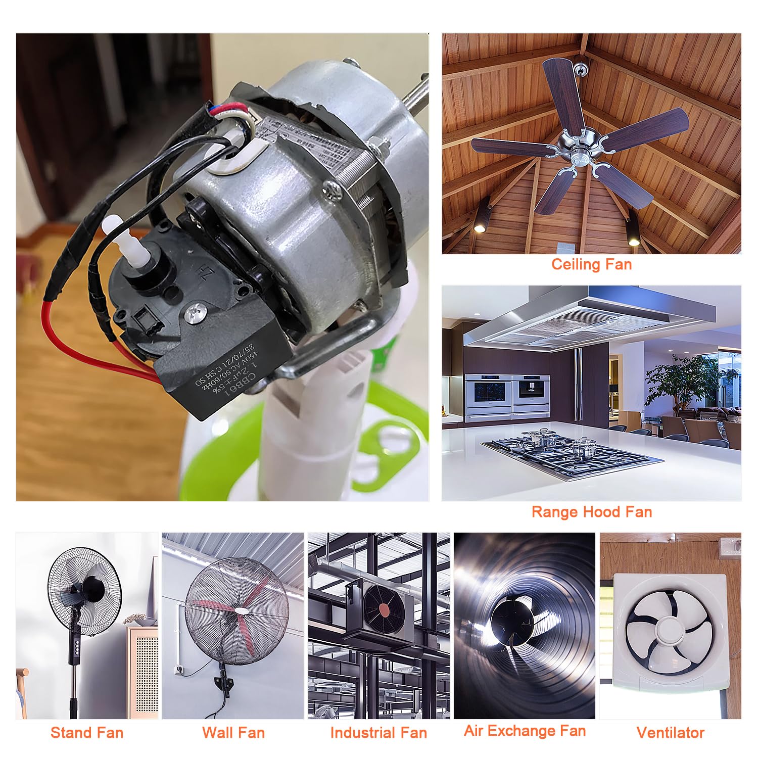 4 Pezzi CBB61 2.5uF 450V AC 50/60Hz Soffitto Ventilatore Condensatore con 2 Fili, Condensatore del Motore del Ventilatore del Condizionatore d'Aria