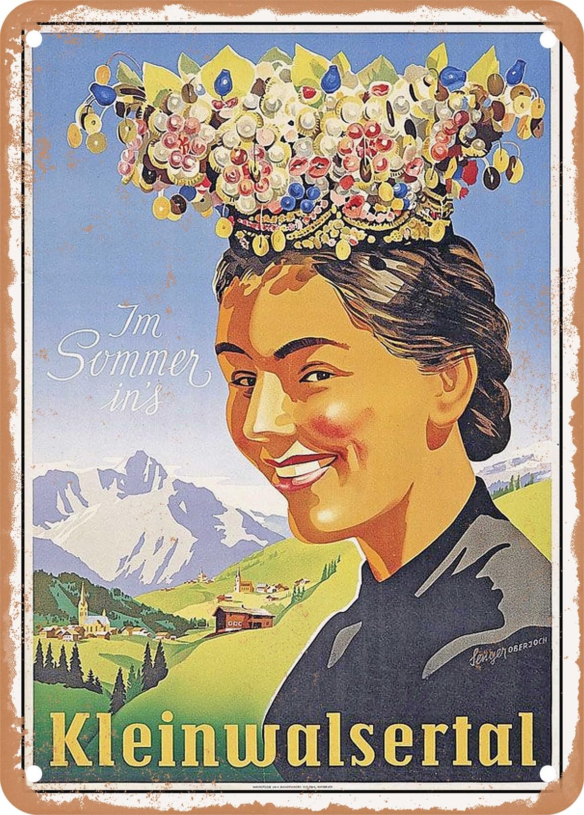 METAL SIGN - 1957 Summer in Kleinwalsertal Vintage Ad home decor