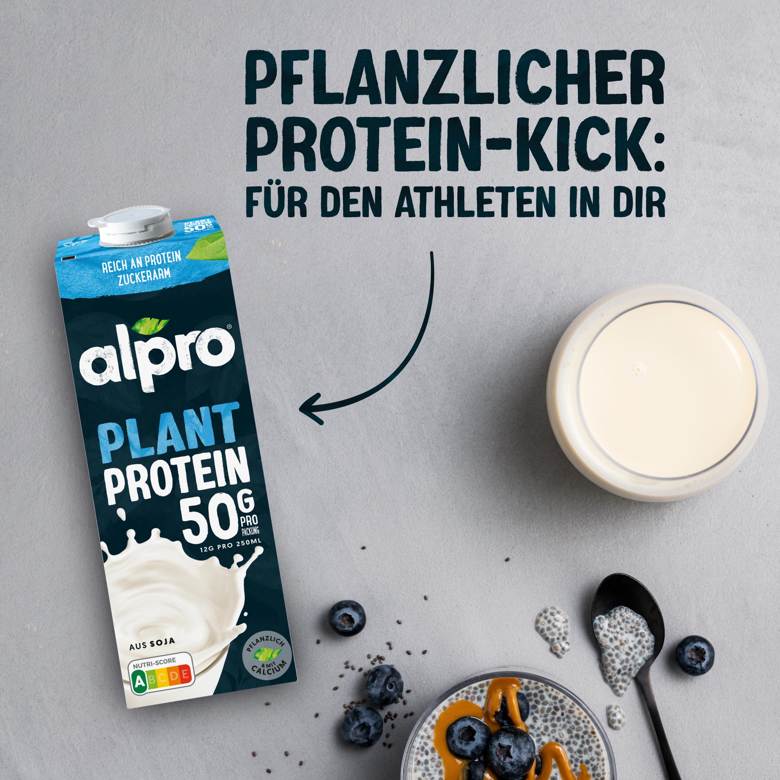 Alpro Proteindrink Natur 8 x 1L pflanzlich laktosefrei zuckerarm proteinreich