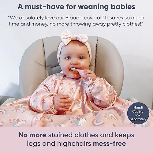 Miniatura 32 de BIBaDO - Long Sleeve Baby Bibs - Babies & Toddlers 6-36 Months - Coverall Baby Led Weaning Bib - Easy Wipe, Soft & Waterproof Conejitos