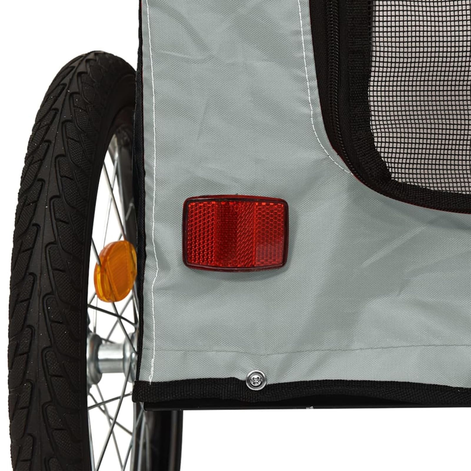 Homgoday Remolque de bicicleta para animales gris y negro Oxford y hierro, mueble carro para perro, carro para bicicleta, carro para perros, transportín perro bicicleta modelo 93839
