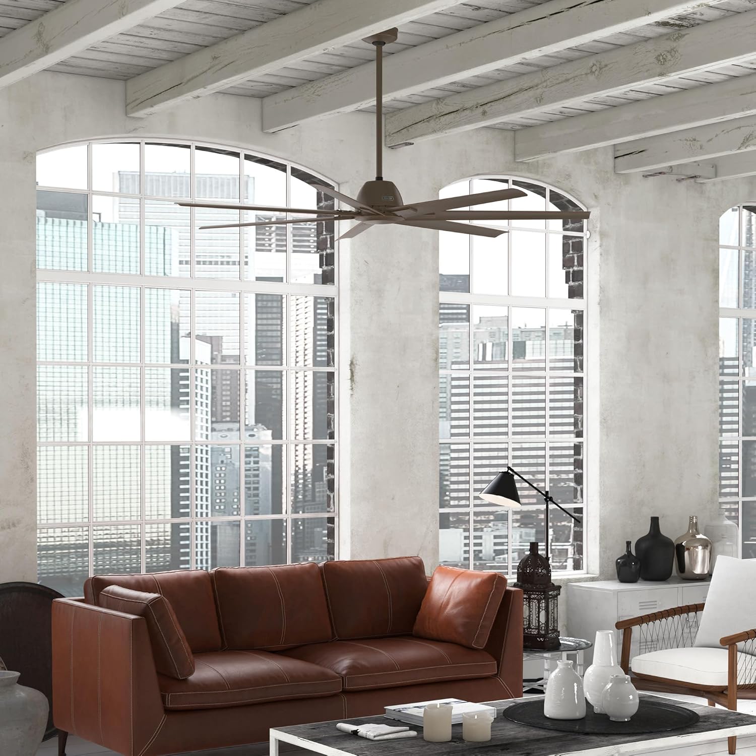 Hunter 72 inch Indoor/Outdoor Ceiling Fan and Wall Control, Downtown Bronze Ceiling Fan, 6 Speed ENERGY STAR, 50003, for Patios, Bedrooms, or Living Rooms