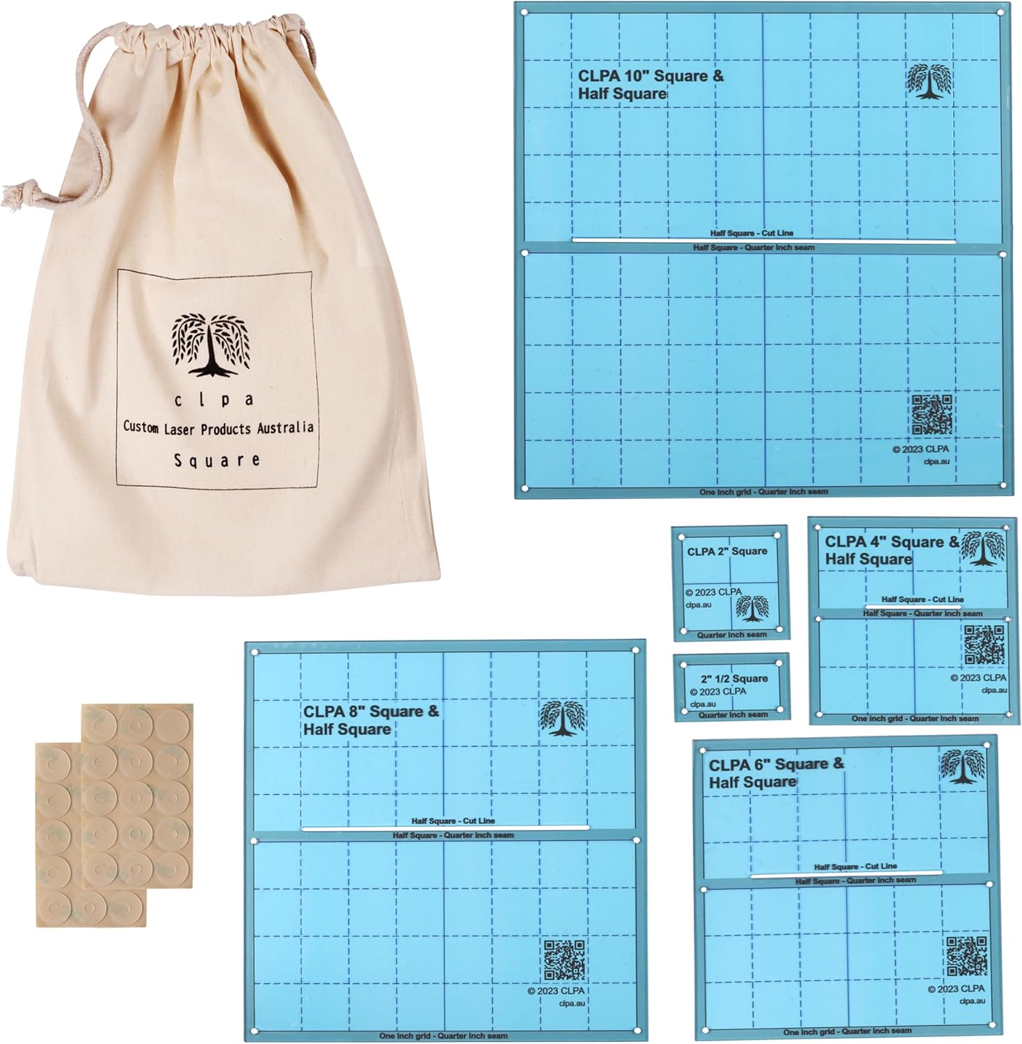 10" Square Acrylic Quilting Template — Quilting Templates Acrylic | Patchwork and English Paper Piecing | Quilting Ruler Template | Clear PETG | Made in Australia