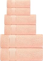 Vista 54 de Juego de toallas de baño - 100% algodón - 2 toallas de baño, 2 toallas de mano y 2 toallitas - Grandes, gruesas, esponjosas, absorbentes, secado