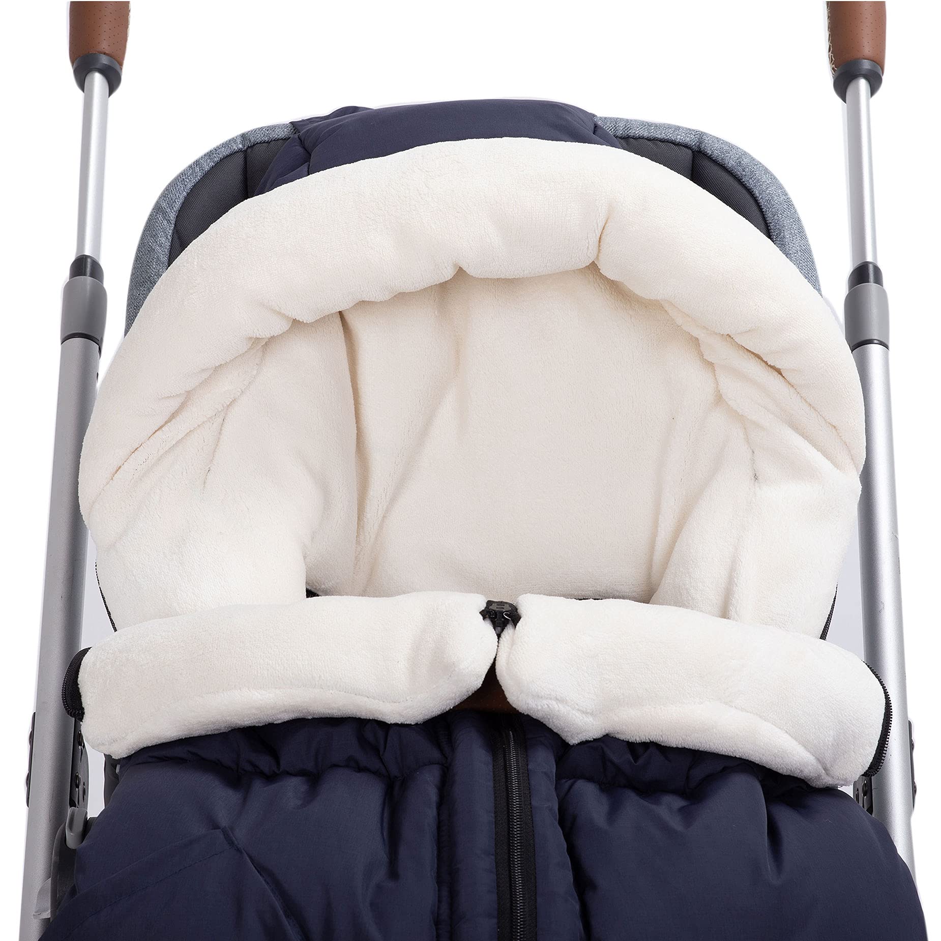 Saco universal para cochecito con cremalleras centrales laterales ajustables y botton, para cochecito con capucha suave, impermeable, cálido, para caminar al aire libre, bolsa de banderines