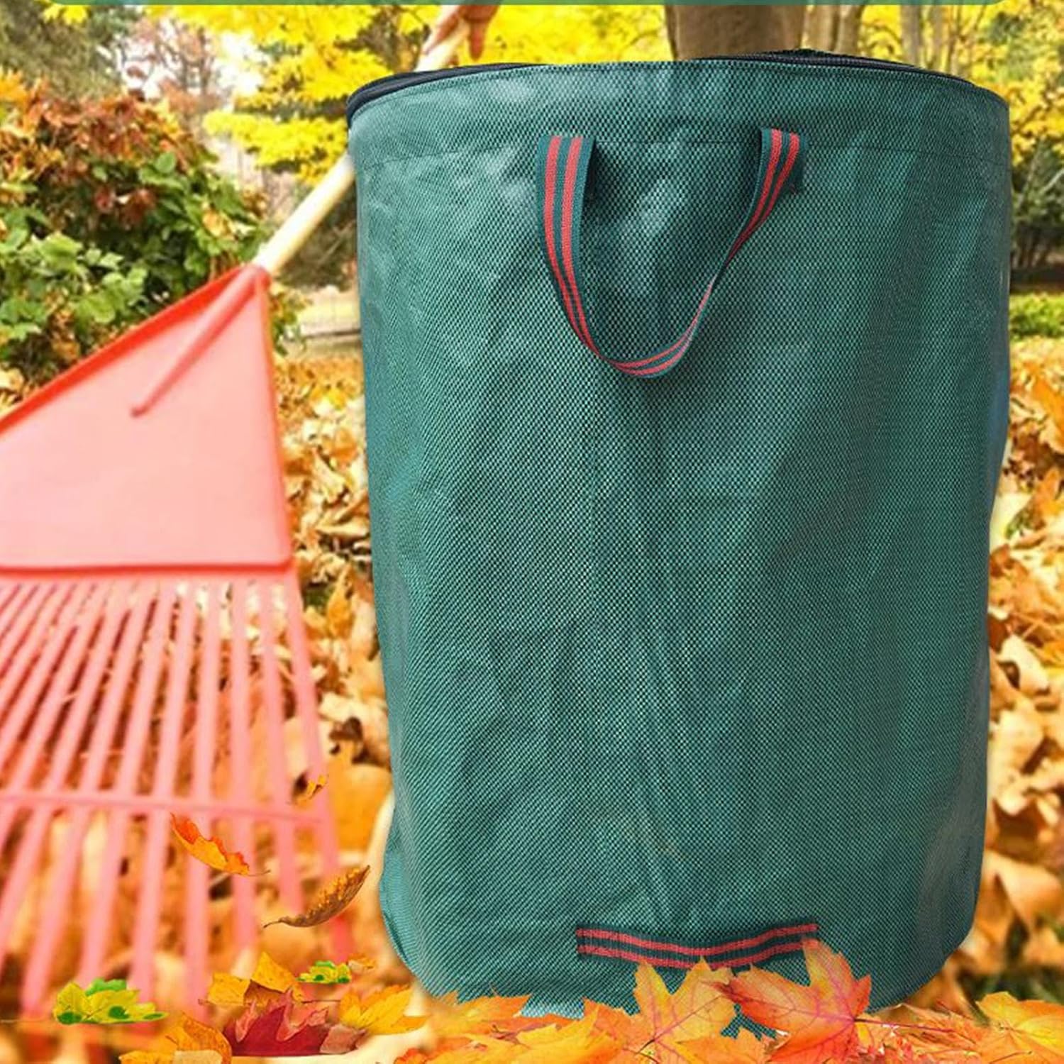 Reusable Garden Waste Bags - Reusable Yard Waste Bags with 4 Handles | Garden Bags for Leaves | Large Capacity Lawn Leaf Organizer Pouch | Garden Debris Bag for Lawn Debris & Grass Clippings