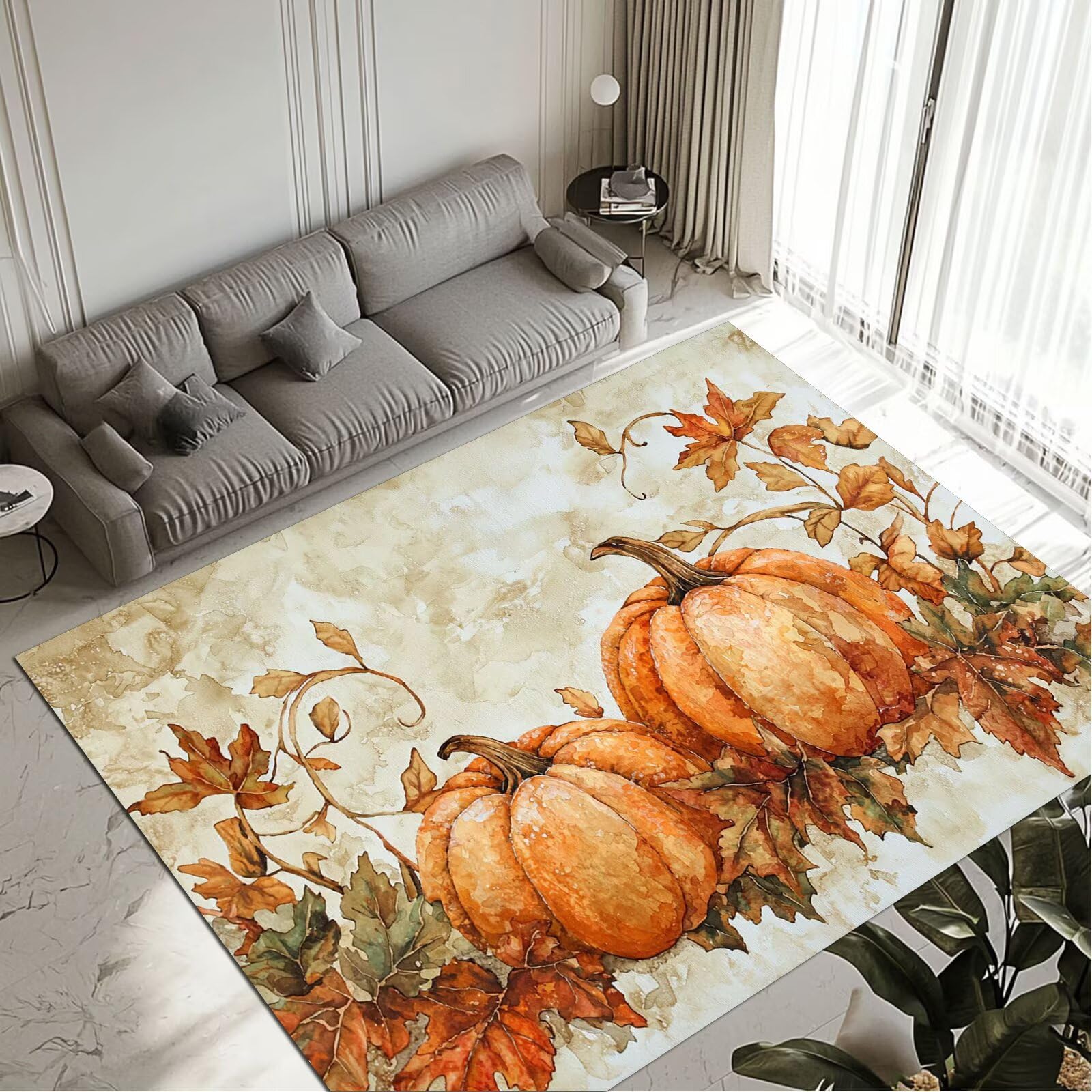 Tapis Pumpkins lavable rug antidérapant et imperméable pour chambre 60x90