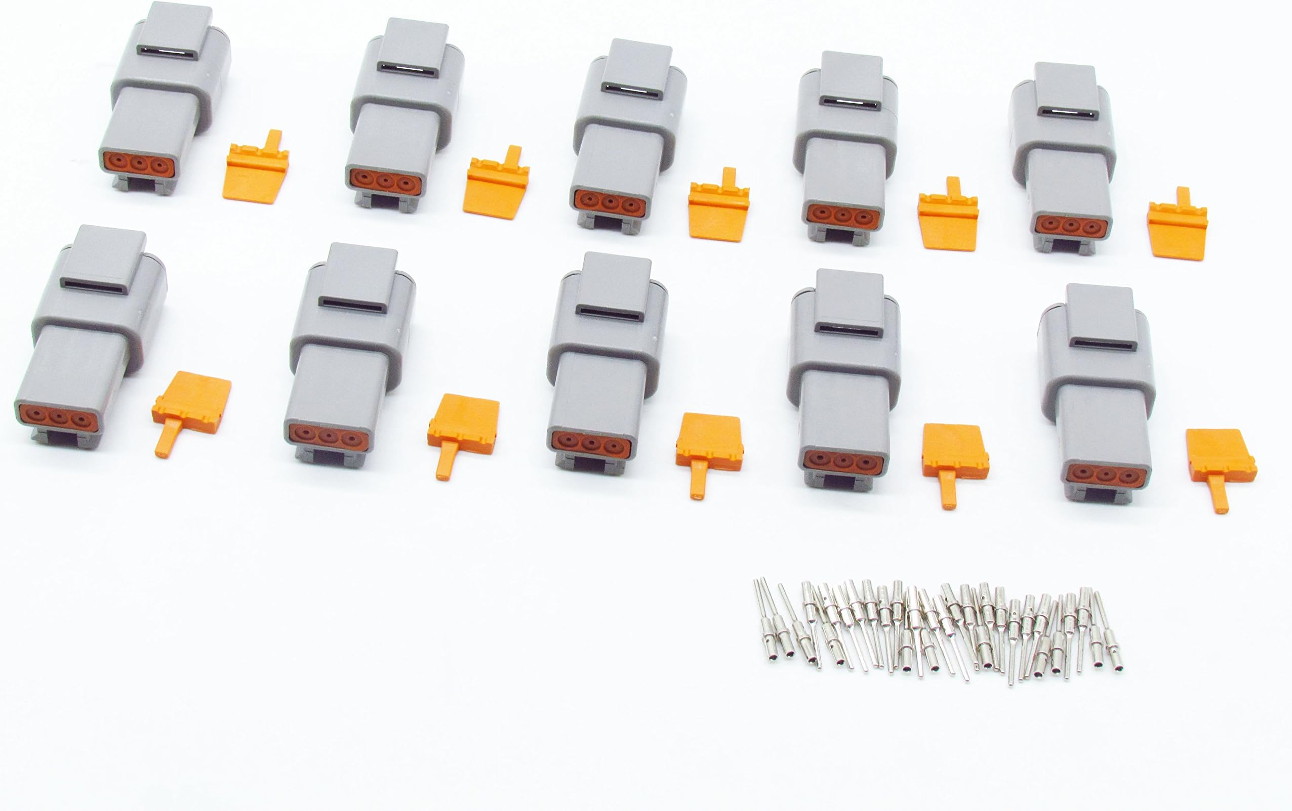 10 Sets DTM gray PLUG 3 position way male auto connector DTM04-3P ATM04-3P with terminals pins