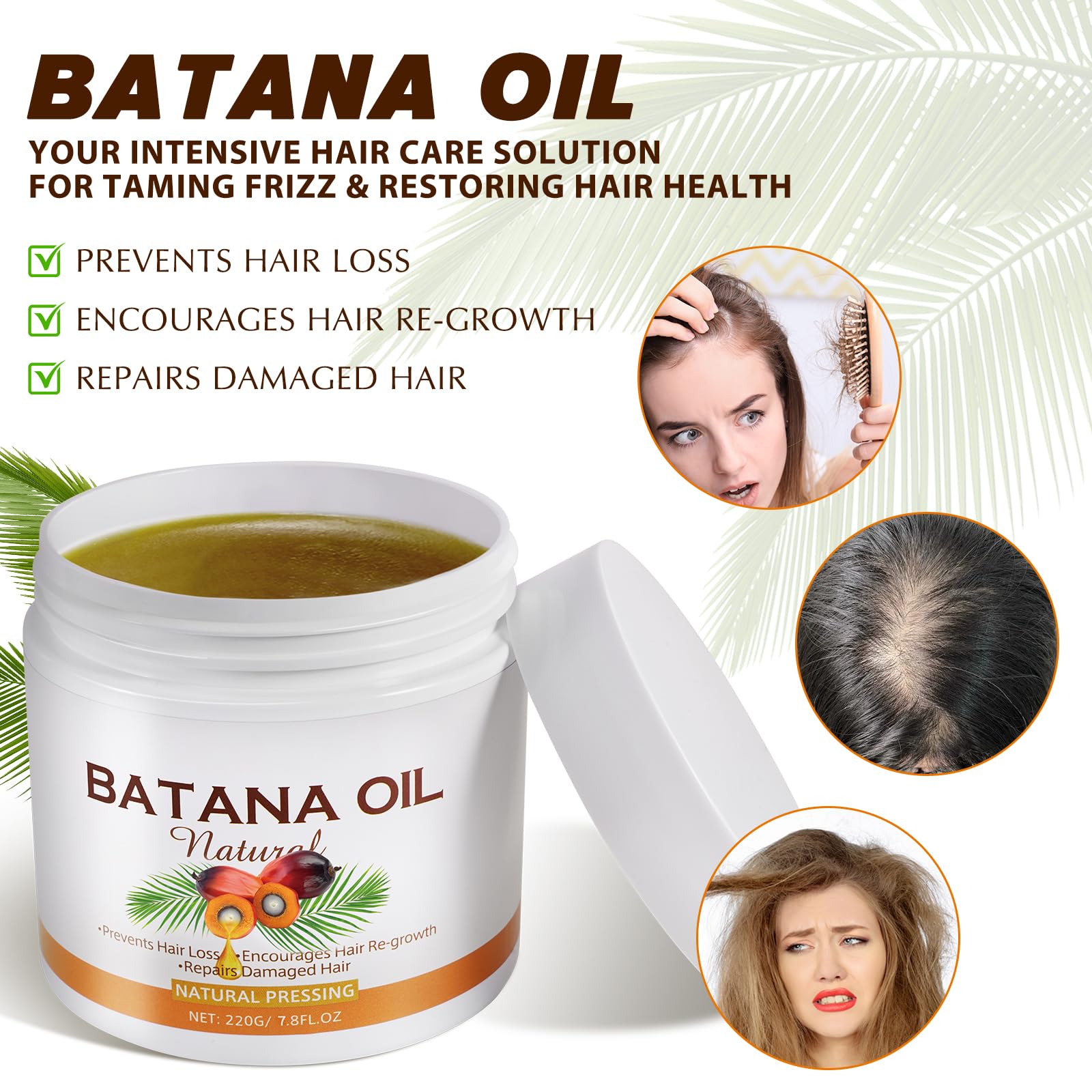 Batana Oil for Hair Growth 100% Raw Batana Oil Veganic Hair Growth Oil, Pure Batana Oil Organic, Raw Batana Oil - Image 4