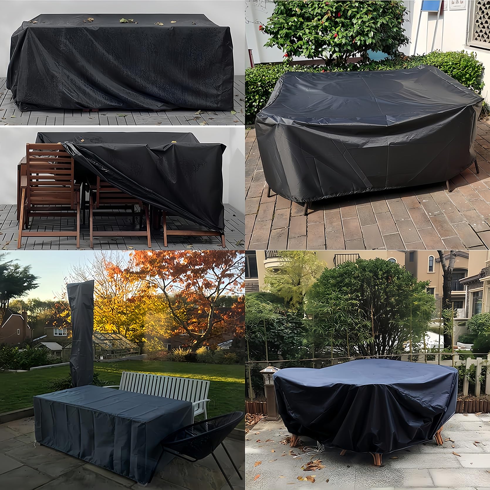 Copertura Tavolo Esterno Telo 120 x 160 x 50 cm Copertura per Mobili da Esterno, Resistente allo Strappo/Antipolvere, Coperture Mobili da Giardino, per Eventuali Mobili, Avorio