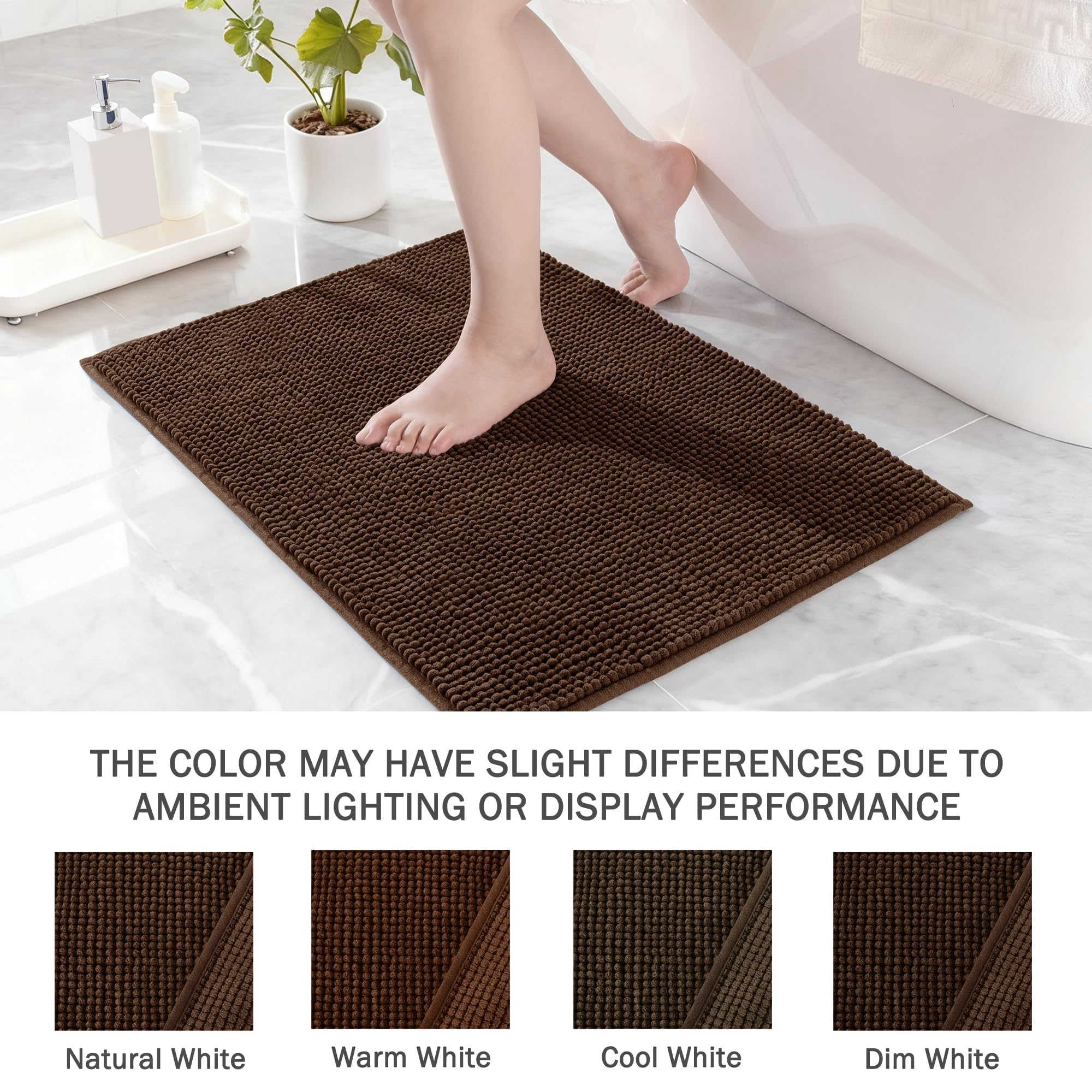 Exclusivo Mezcla Badkamermat 50 x 80 cm, extra zachte antislip absorberende waterchenille-badtapijten, machinewasbaar, sneldrogende badmatten voor badkamervloer, douche, woondecoratie, marineblauw