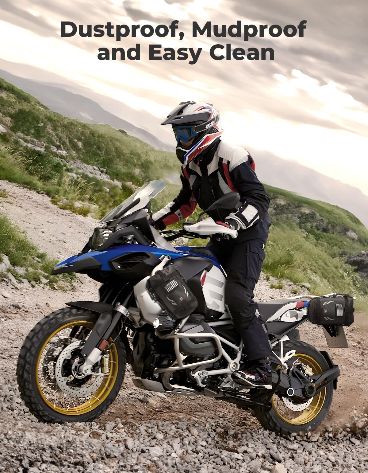 KEMIMOTO Sac de garde-boue de moto étanche de 3,5 l pour moto tout-terrain, sac de garde-boue arrière, sac de rangement pour moto, sac à outils de motocross, sac latéral