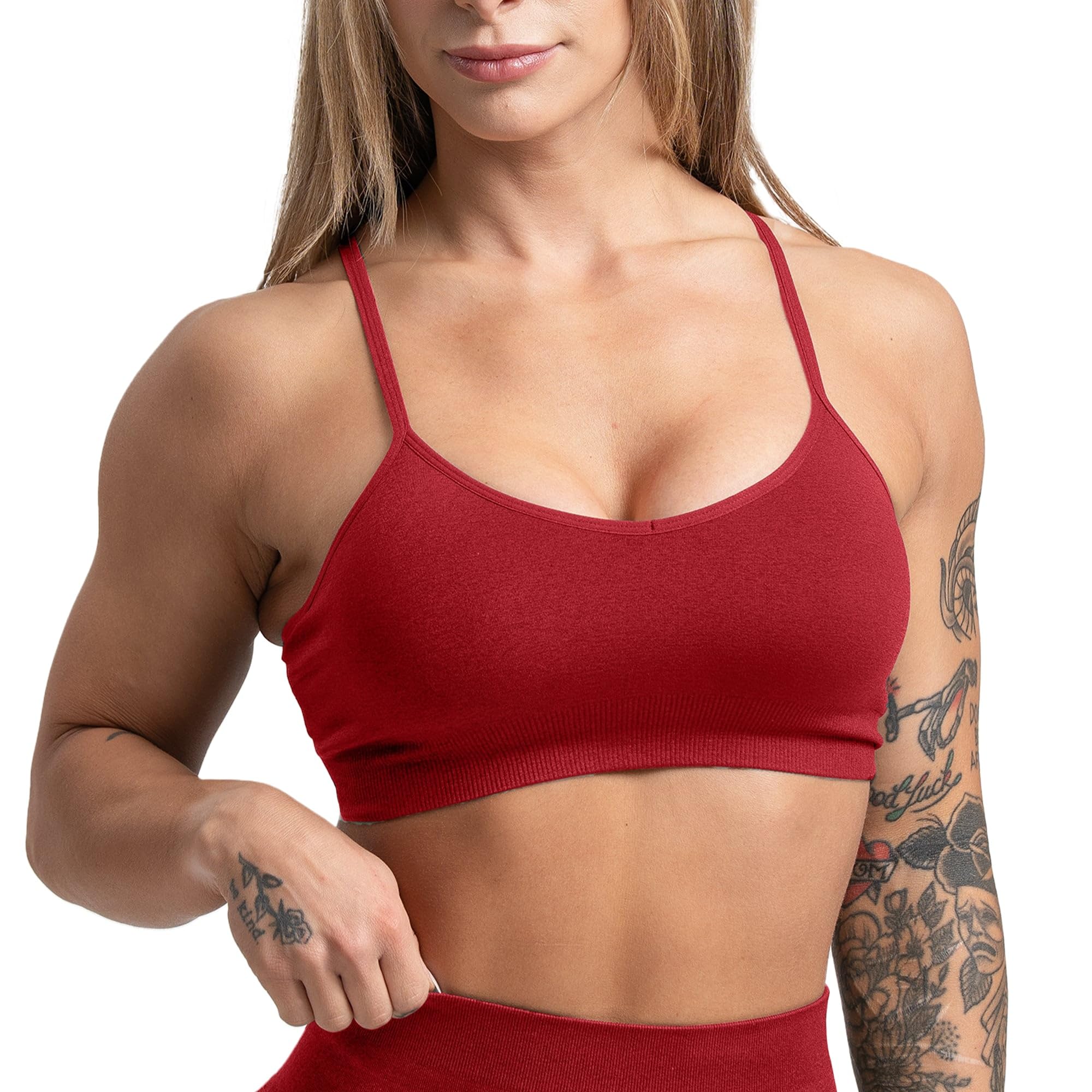 Gymreapers Seamless Sports Bra for Women - Wireless Compression Padded Supportive Bras for Gym, Yoga, & Fitness
