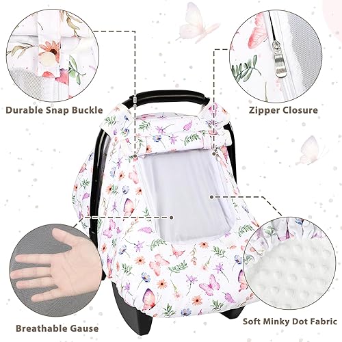 Miniatura 3 de Pea Pod Funda de asiento de automóvil para bebé, cubierta de toldo para asiento de automóvil infantil con ventanas de 2 capas de tela de malla