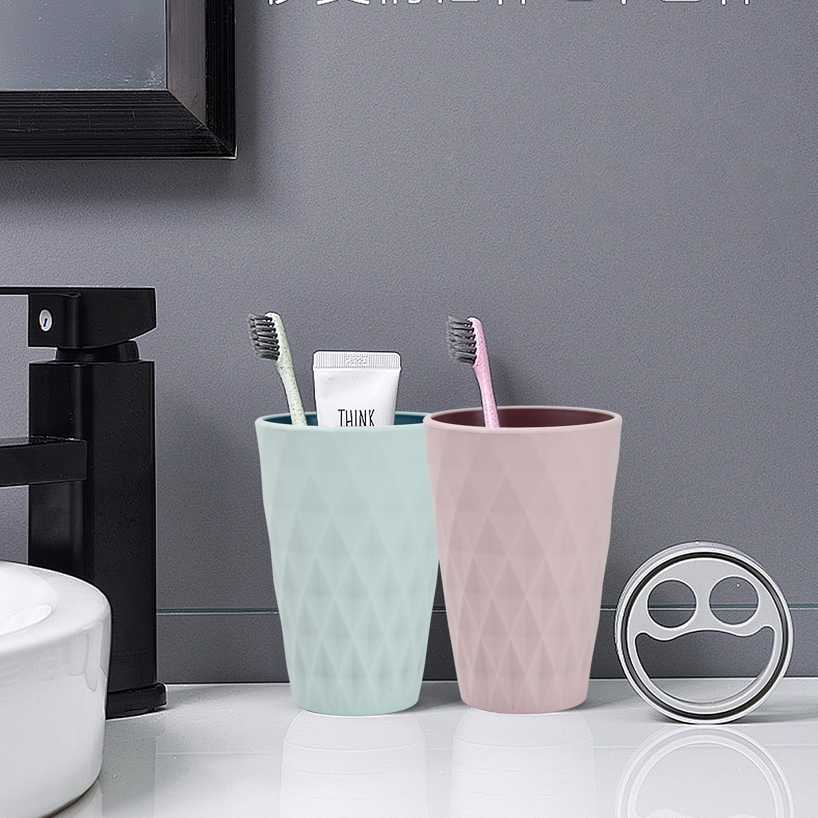 Portaspazzolino Da Bagno In PET Trasparente: Bicchiere Porta Oggetti Ergonomico E Infrangibile