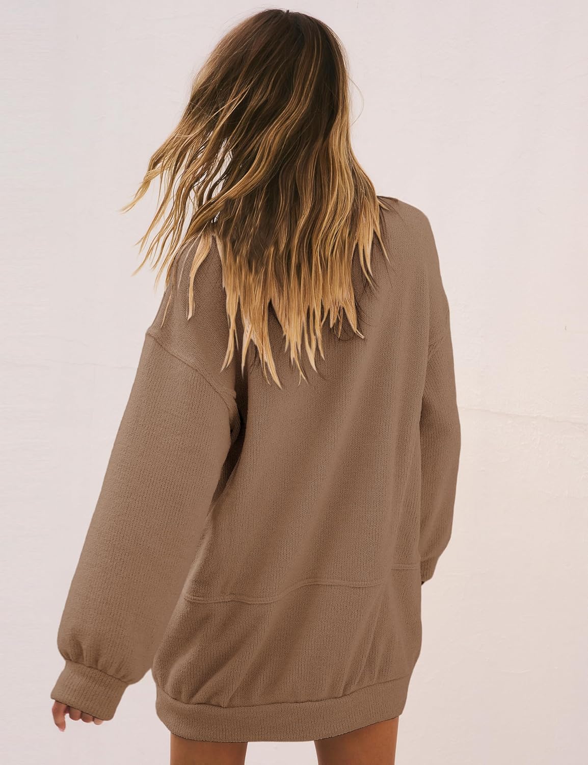 Turtleneck Pullover Sweater for Women 2024 Casual Long Sleeve Chenille Jumper Knit Top with Pockets - Image 3