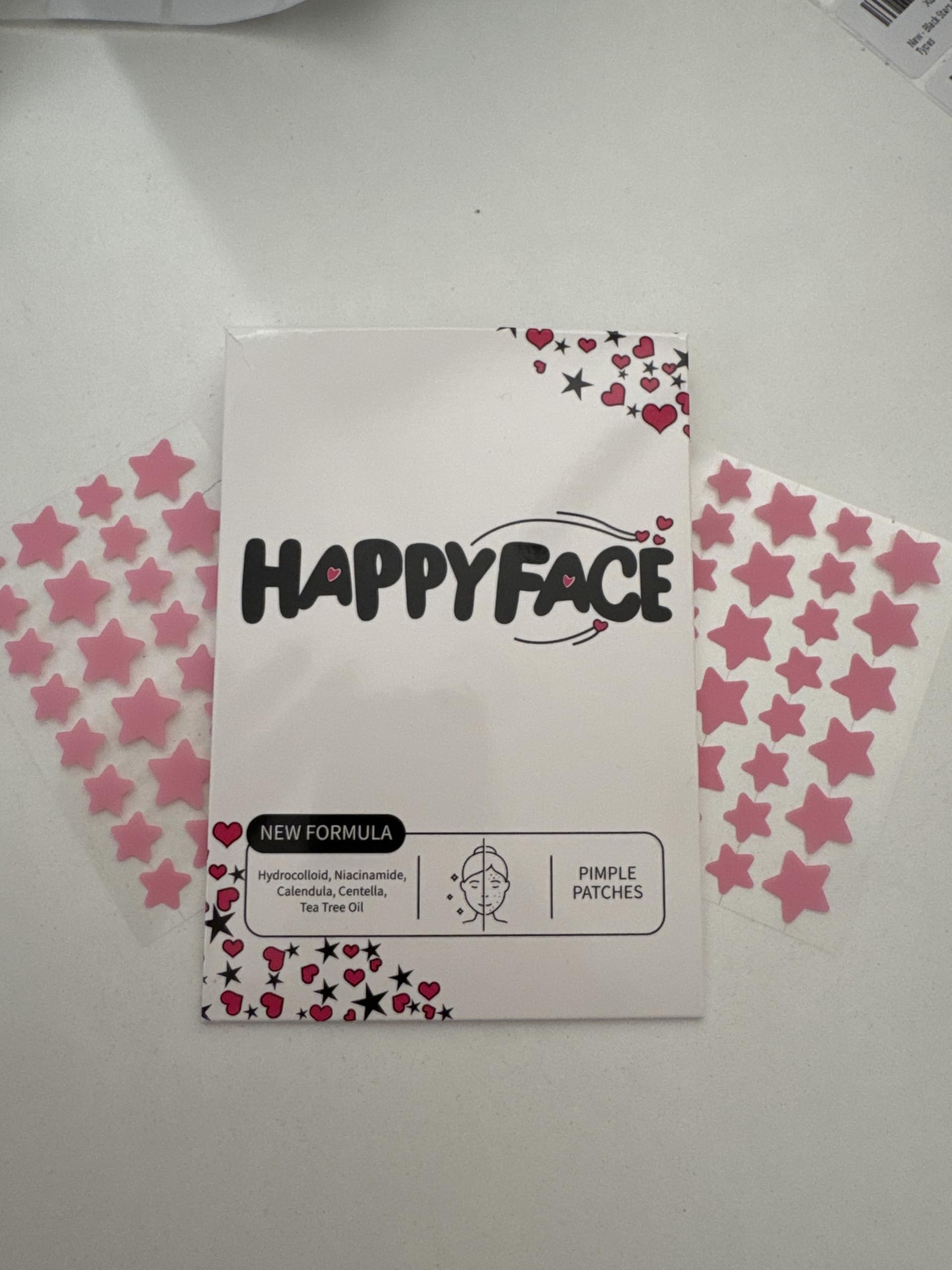 HappyFace Star Pimple Patches, Pink Acne Spot Dots, 56 Count, Hydrocolloid, Niacinamide, Centella, Calendula, Tea Tree Oil, All Skin Types