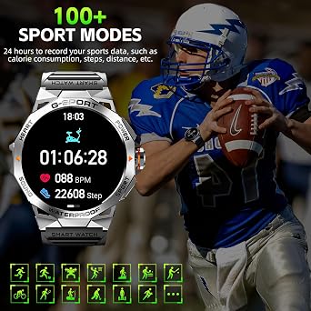 Military Smart Watch for Men with 1.43'' AMOLED Always On Display Watch