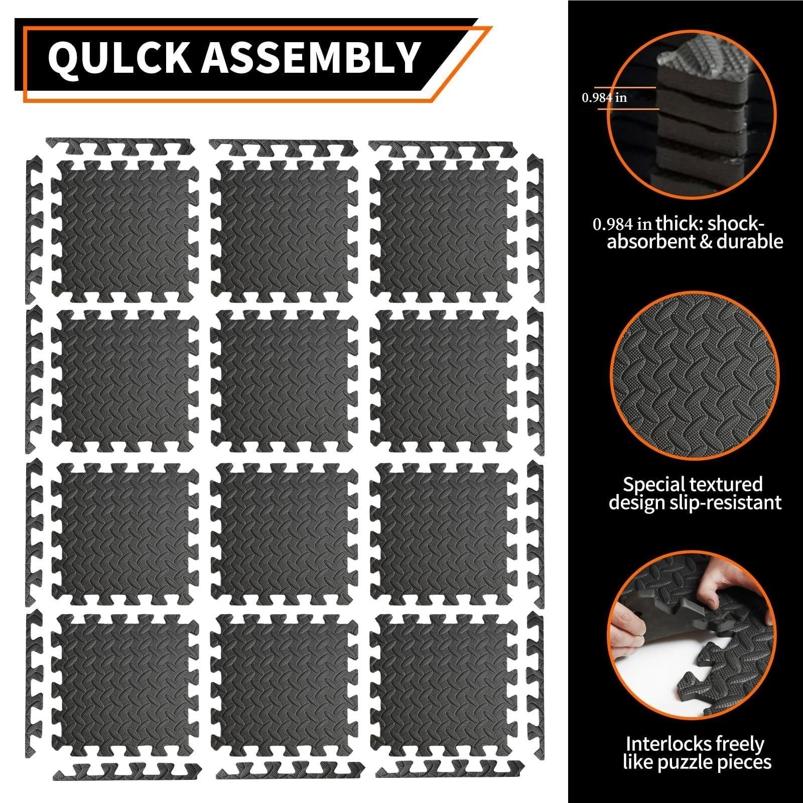 Tappeto Da Fitness A Puzzle Tappetini puzzle EVA 30x30x2,5 cm Piastrelle antiscivolo 6/8/12 pezzi for soggiorno domestico