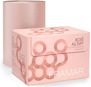FRAMAR Rosé Embossed Hair Foil Roll - 320ft Salon Foils for Highlights, Lowlights & Long Hair, Professional Stylist Dispenser Box