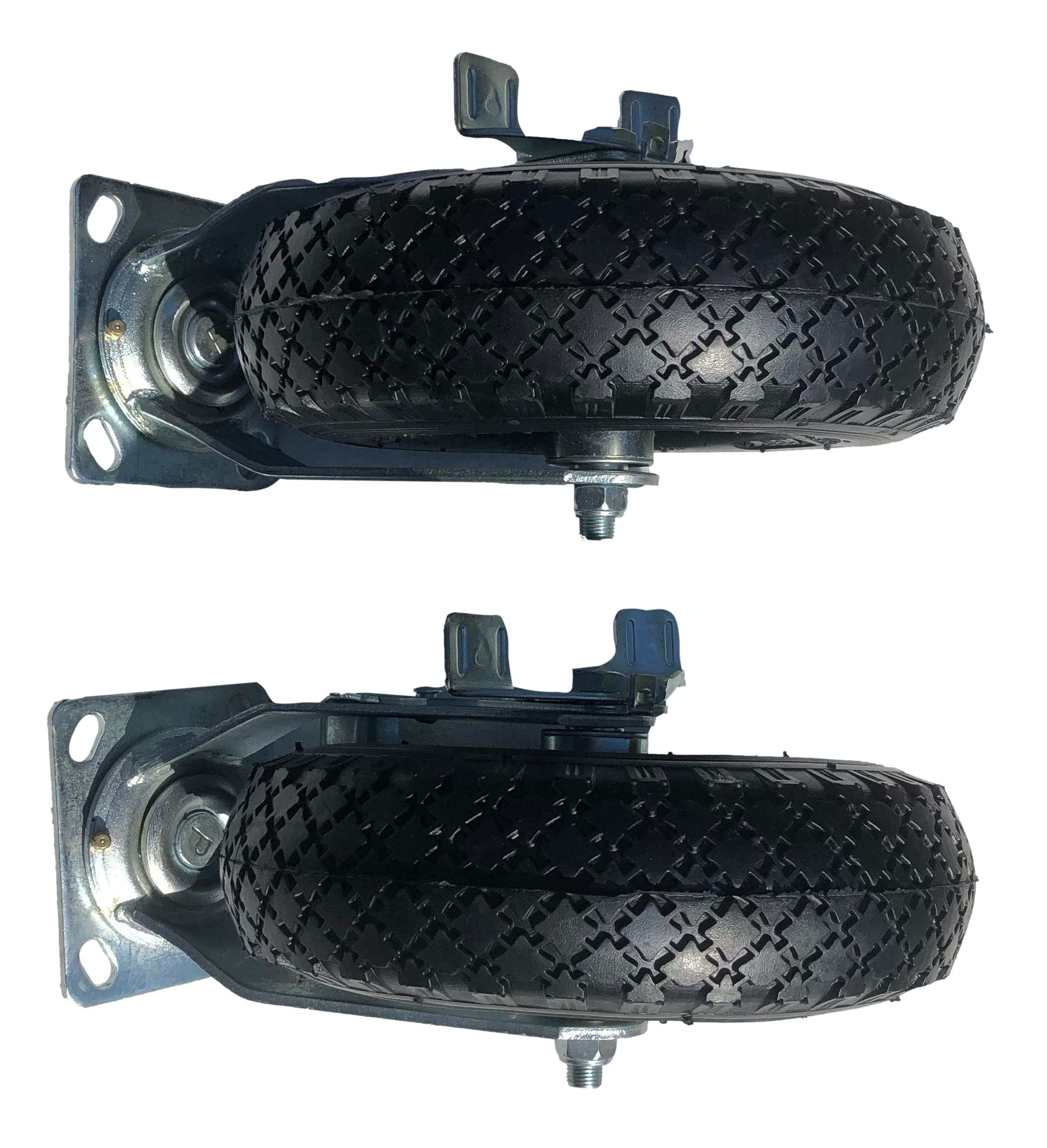 2 x FROSAL Bockrolle + 2 x Lenkrolle gebremst Set Ø 260 x 85 mm | 3.00-4 Rad als 4-tlg. Set | Luftrad mit Bremse