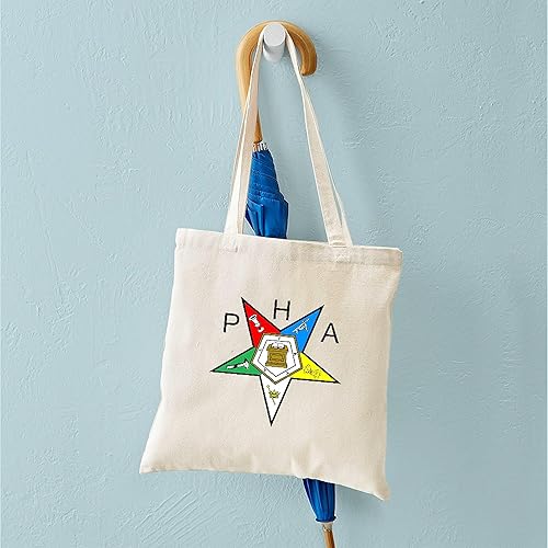 Vista 69 de CafePress Eastern Star - Bolsa reutilizable de lona beige natural