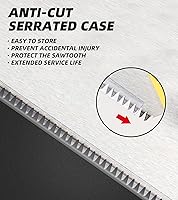 Vista 5 de DOWELL Sierra de mano de 18 pulgadas con mango cómodo, 8 TPI y hecha de acero al manganeso 65, ideal para carpintería, poda y corte, incluye funda