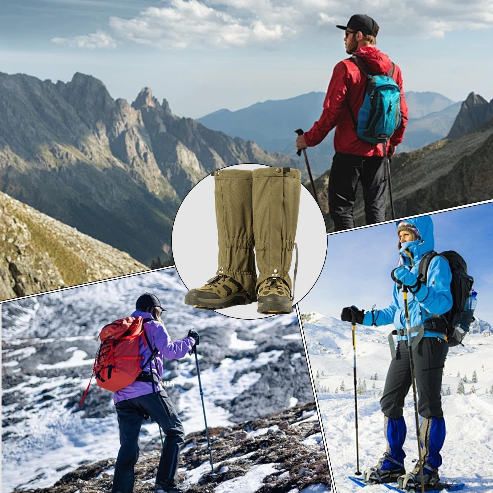 Guêtres de neige pour la randonnée, la chasse, l'alpinisme, la neige, le travail