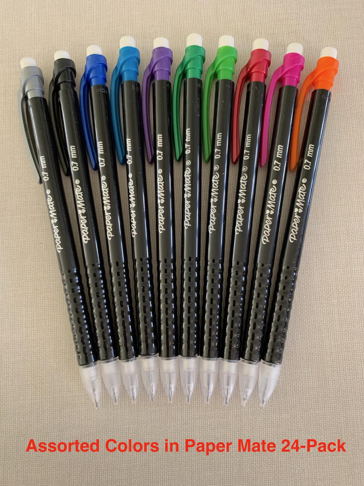 Variety of mechanical pencils laid out for review